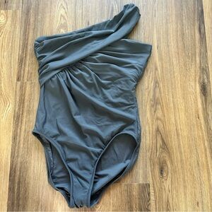 Magicsuit One Shoulder Slimming Swimsuit Gray‎ 16 Shirring 1 Piece Neutral Beach